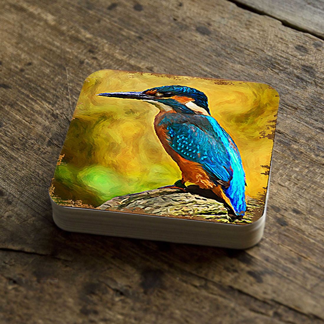 Picture of Nature Wonders 95298C-S4 4 x 4 in. Bird Wooden Cork Coasters Gift - Set of 4