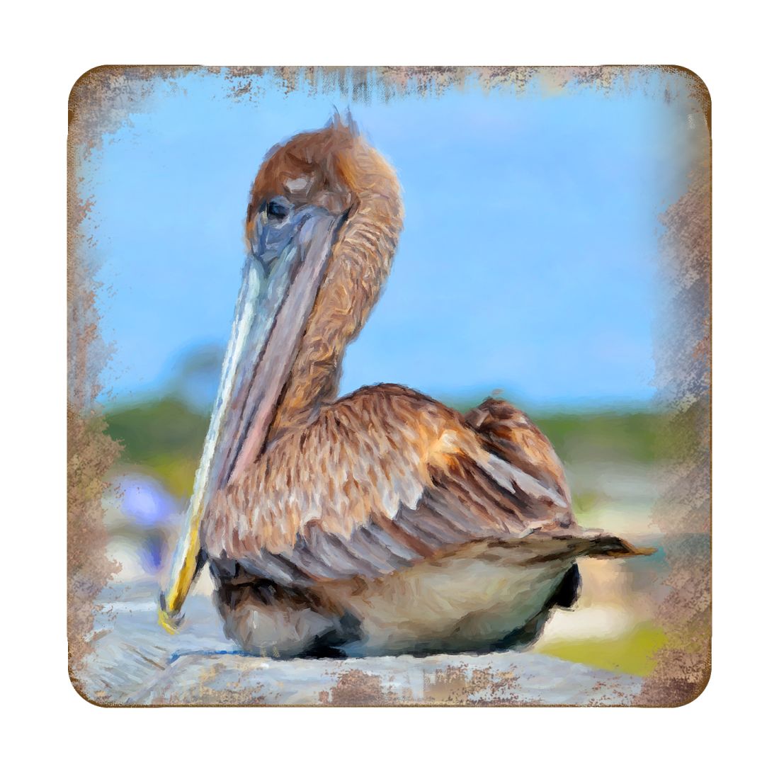 Picture of Nature Wonders 95325C-S4 4 x 4 in. Pelican Coastal Wooden Cork Coasters Gift - Set of 4