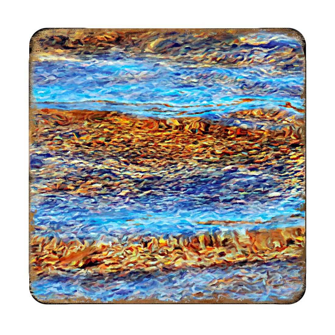 Picture of Nature Wonders 95354C-S4 4 x 4 in. Beach Waves Coastal Wooden Cork Coasters Gift - Set of 4