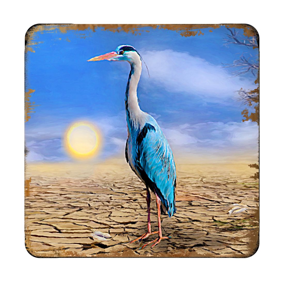 Picture of Nature Wonders 95358C-S4 4 x 4 in. Bird on the Beach Coastal Wooden Cork Coasters Gift - Set of 4