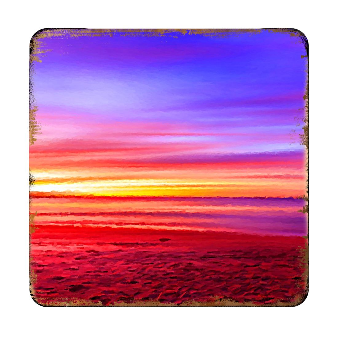 Picture of Nature Wonders 95360C-S4 4 x 4 in. Sunset Coastal Wooden Cork Coasters Gift - Set of 4