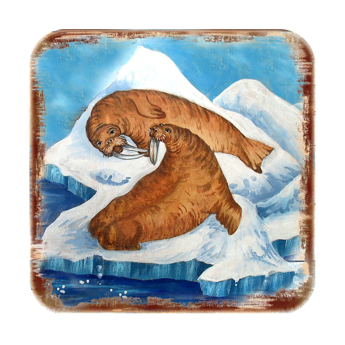 Picture of Nature Wonders 95377C-S4 4 x 4 in. Sea Lions Wooden Cork Coasters Gift - Set of 4