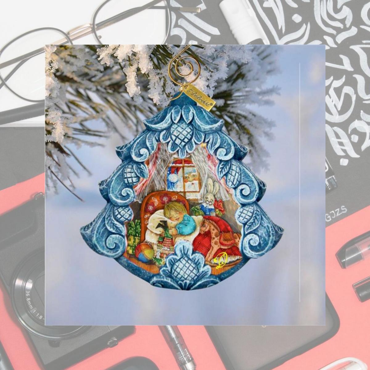 Picture of G.DeBrekht 610276 3 x 3.5 in. Night Before Hand-Painted Christmas Tree Sculpted Hand-Painted Christmas Ornaments