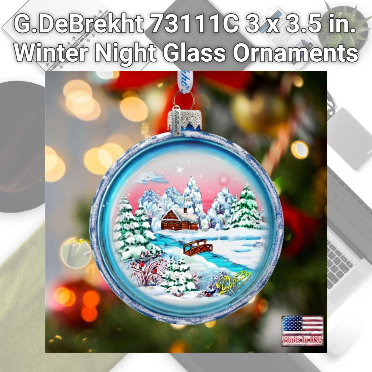 Picture of G.DeBrekht 73111C 3 x 3.5 in. Winter Night Glass Ornaments