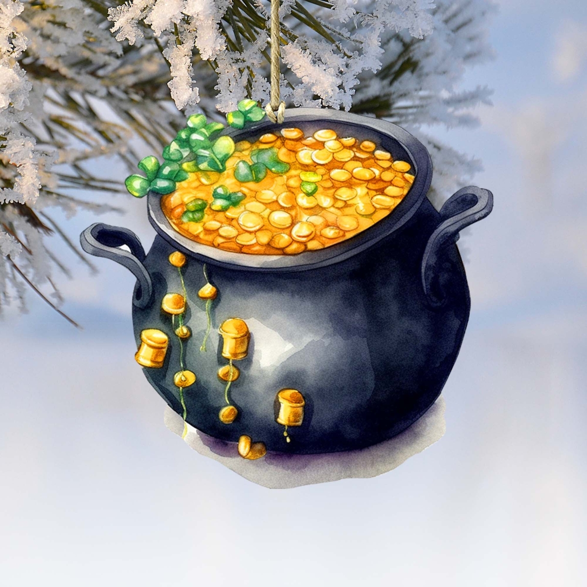 8652776 Irish Pot of Gold Wooden Ornament by  Easter Spring Decor