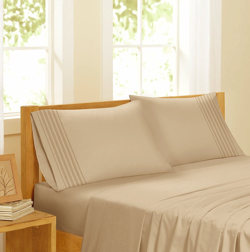 Gdc-gamedevco 37258 Egyptian Comfort Sateen Sheet Set, Taupe - Twin