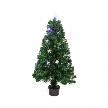 32272815 4 ft. Pre-Lit LED Color Changing Fiber Optic Artificial Christmas Tree with Stars