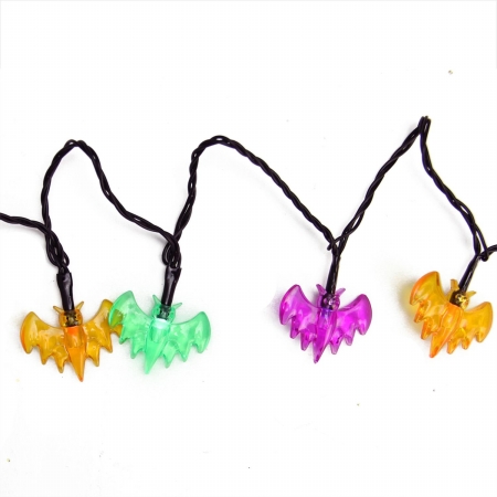 32275097 B By O Multi-color Bat Led Novelty Halloween Lights, Black Wire - Set Of 10
