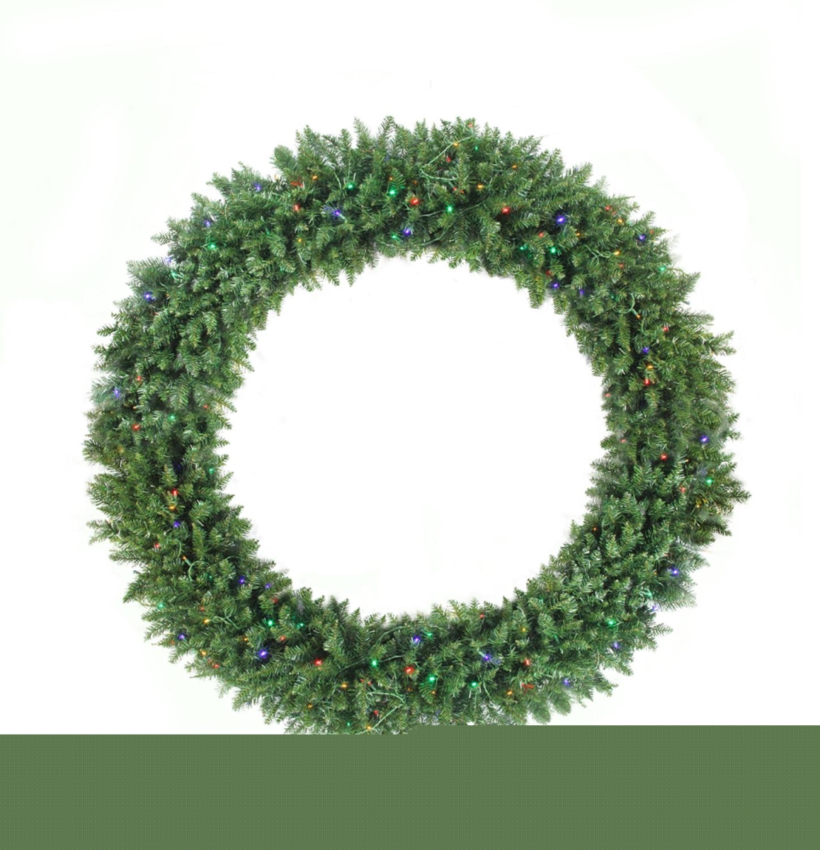 32266448 5 Ft. Pre-lit Buffalo Fir Commercial Artificial Christmas Wreath - Multi Led Lights