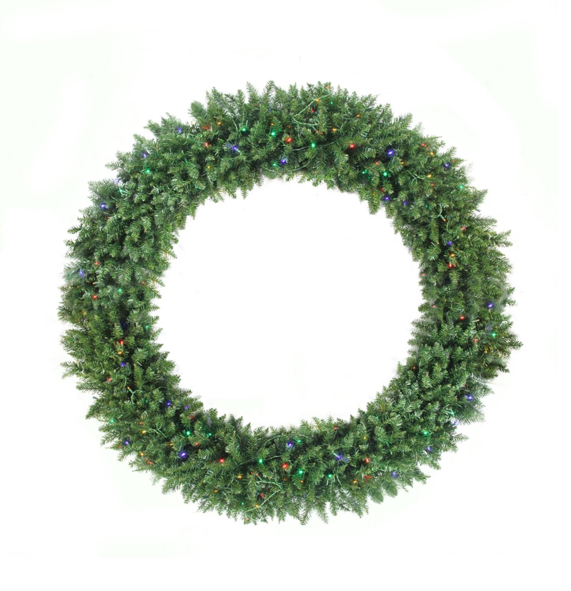 32266452 6 Ft. Pre-lit Buffalo Fir Commercial Artificial Christmas Wreath - Multi Led Lights