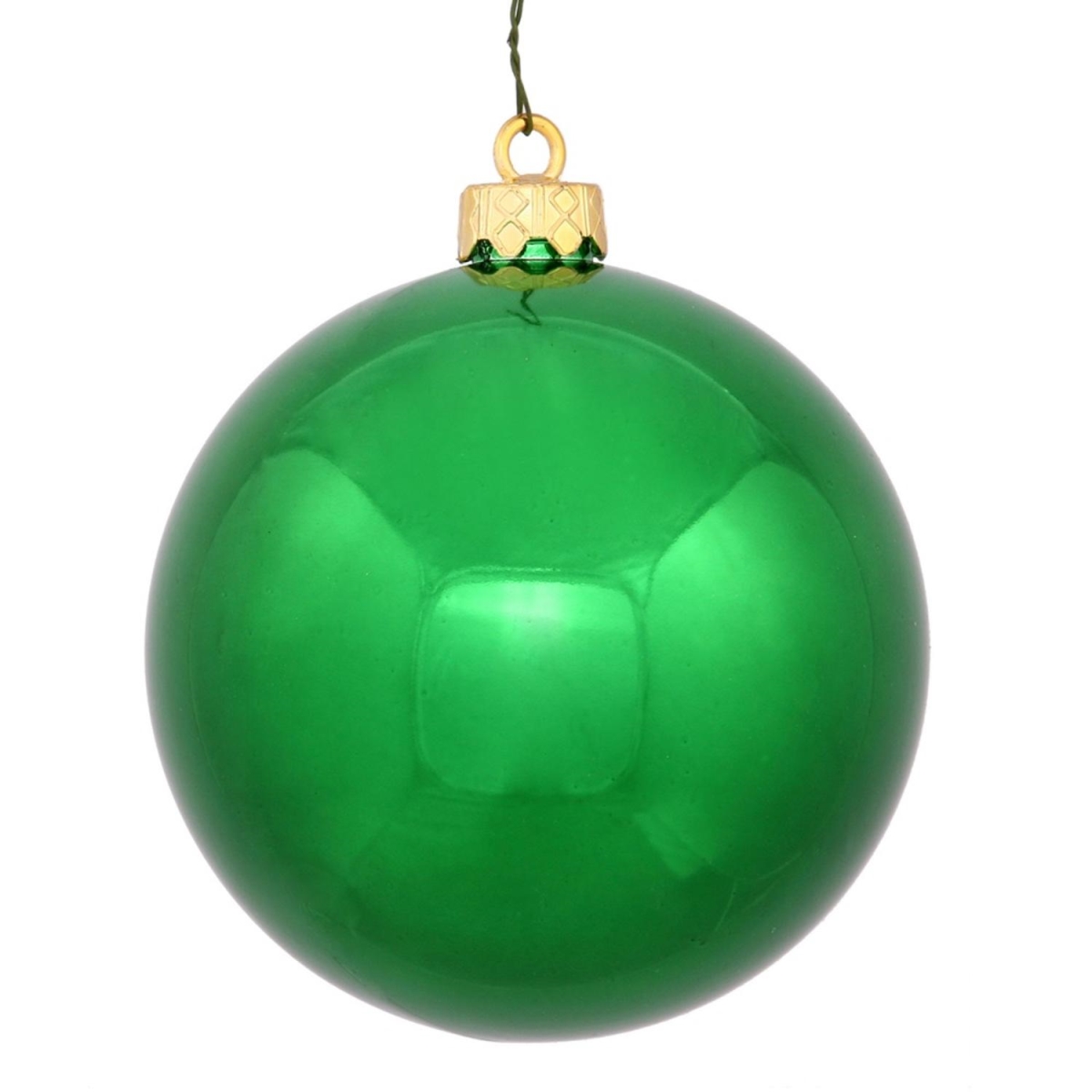 31749317 Shiny Green Uv Resistant Commercial Drilled Shatterproof Christmas Ball Ornament - 2.75 In.