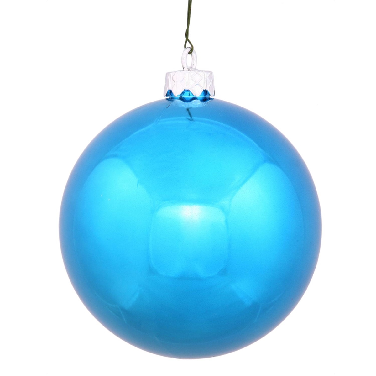 31749083 Shiny Turquoise Uv Resistant Commercial Drilled Shatterproof Christmas Ball Ornament - 2.75 In.