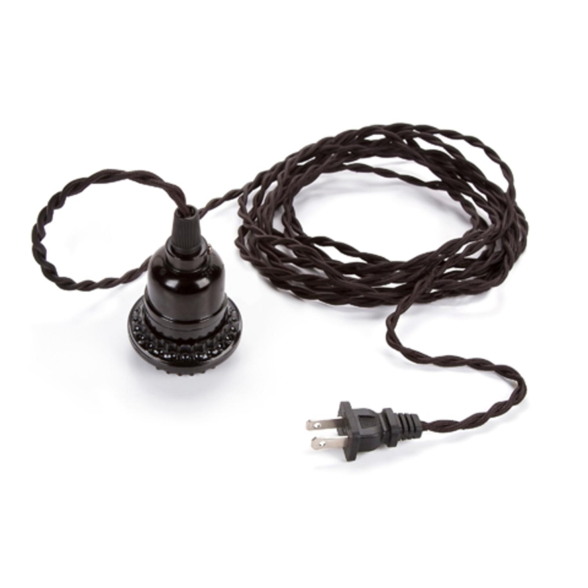 32038428 15.5 Ft. Cleveland Vintage Lighting Black Single Light Bulb Socket Cord