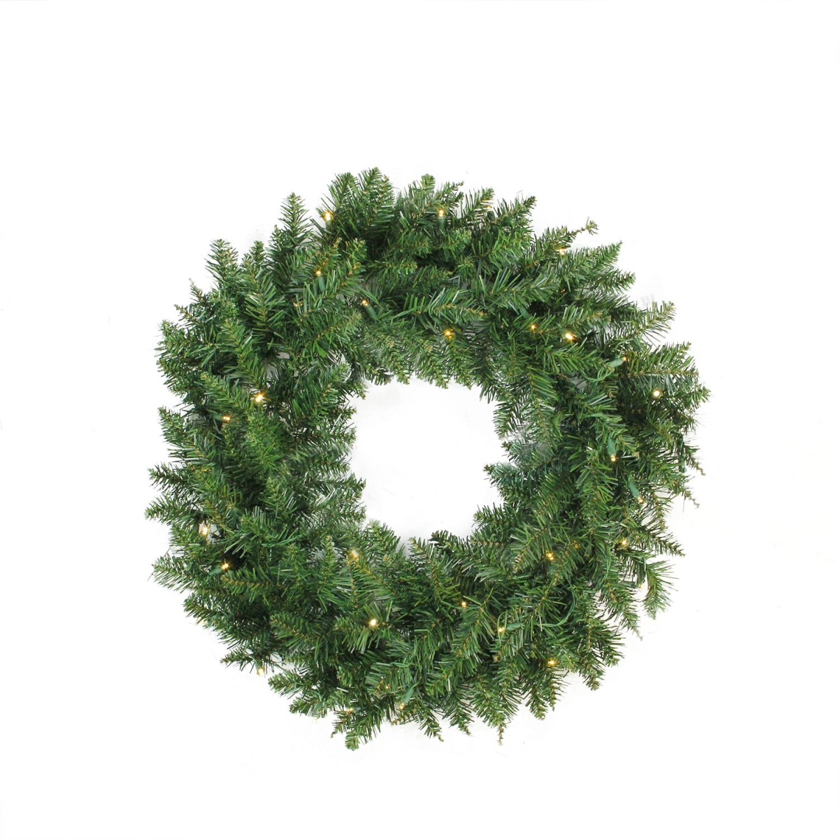 32266437 24 In. Pre-lit Buffalo Fir Artificial Christmas Wreath - Warm White Led Lights