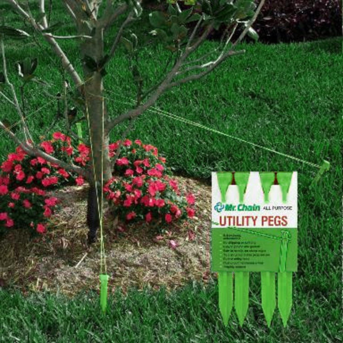 30889829 9 In. Heavy Duty Green All Purpose Utility Peg Stakes, 4 Count