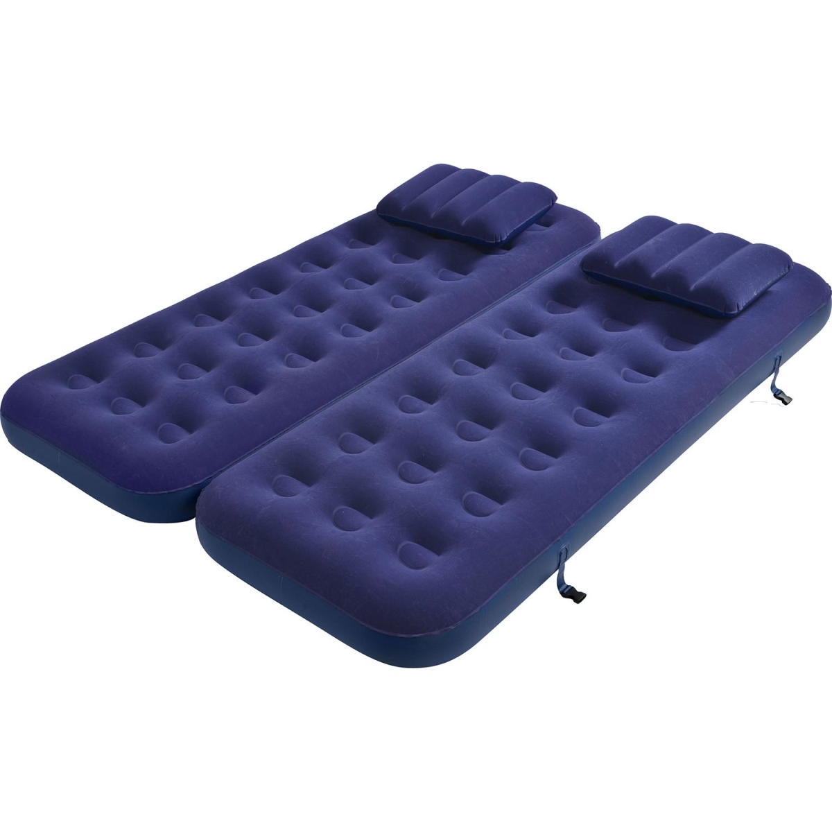 32601998 75 In. Navy Blue 3 In 1 Inflatable Flocked Air Mattress With Pillows