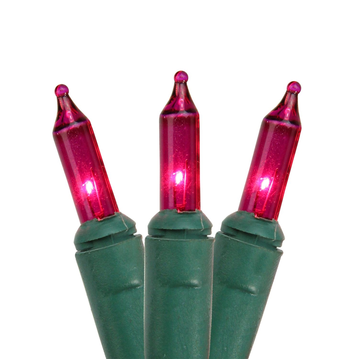 14057435 Pinkish Purple Everglow Chasing Mini Green Wire Christmas Light, Set Of 140
