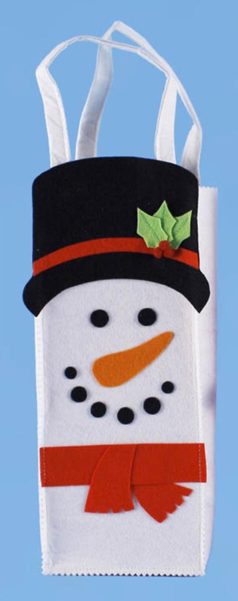 21378203 13.5 In. Snowman Pouch Bag Filled With Red Embellished Christmas Placemats
