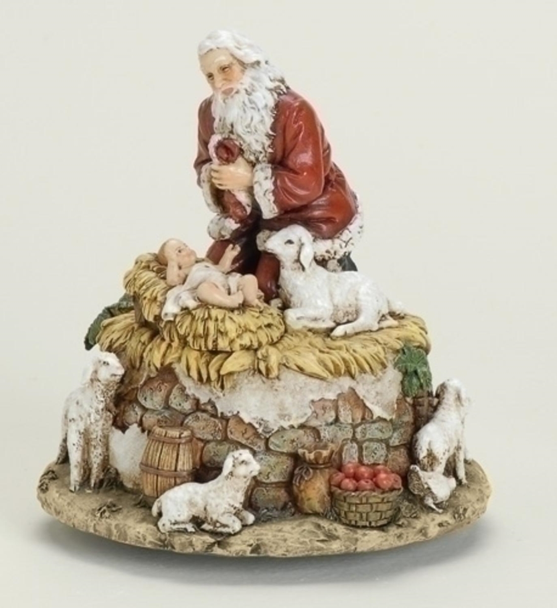 6535323 Josephs Studio Kneeling Santa With Jesus Musical Christmas Figure
