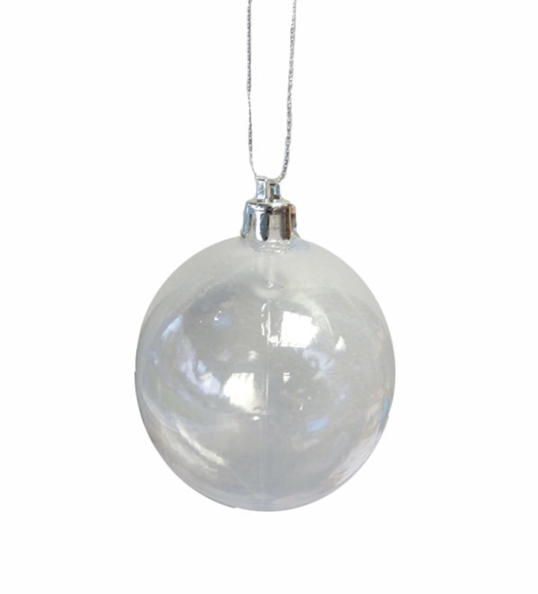 21297652 2.5 In. X 60 Mm Clear Transparent Shatterproof Christmas Ball Ornament