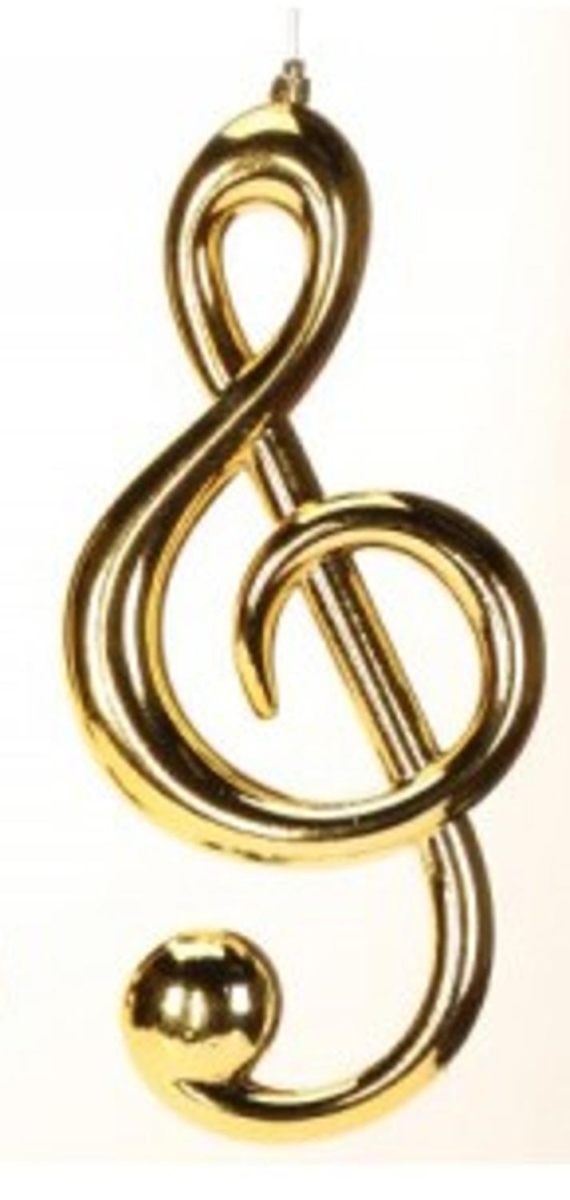 31460141 12.25 In. Royal Symphony Glamourous Gold Musical G-clef Christmas Ornament