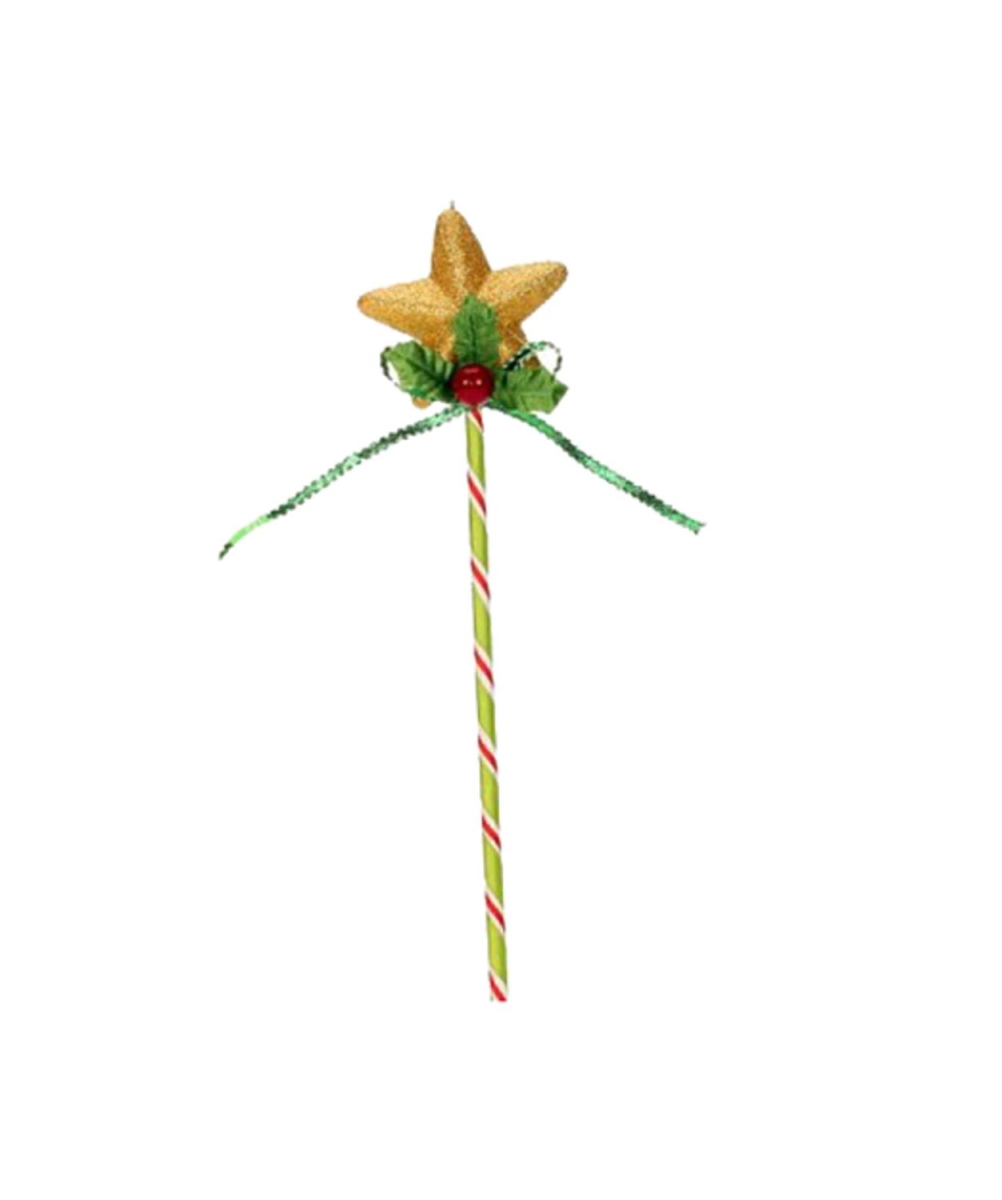 31452760 12 In. Mary Engelbreit Candy Cane Lollipop With Gold Glittered Star Christmas Ornament