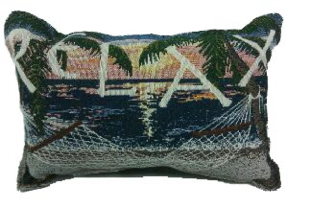 15761554 12 In. Sunset Sails Relax Hammock Decorative Tapestry Throw Pillow