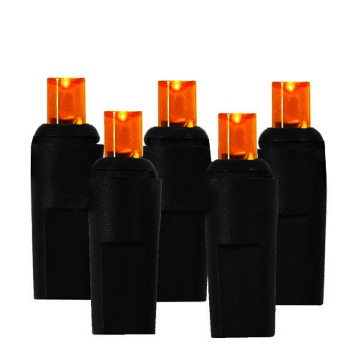 31088644 Orange Led Wide Angle Halloween Lights - Black Wire, Set Of 50