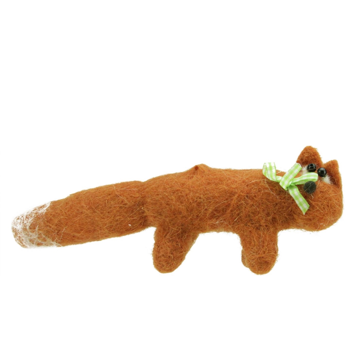 31452708 9 In. Burnt Sienna Wool Snow Tipped Fox Christmas Ornament