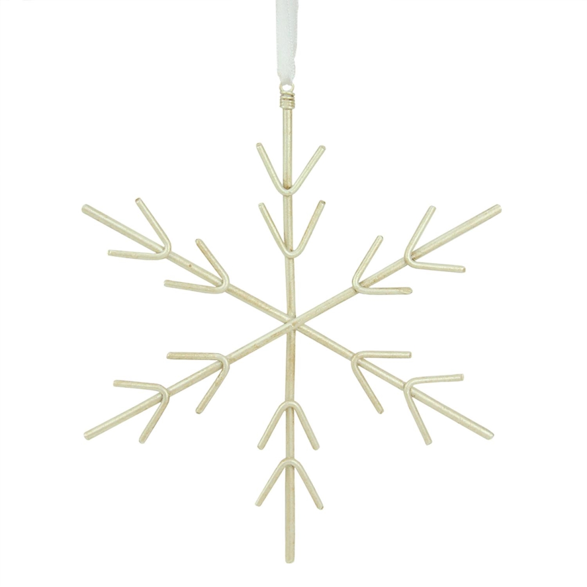 31421489 6 In. Pastel Dreams Pearlized Off-white Snowflake Shaped Christmas Ornament