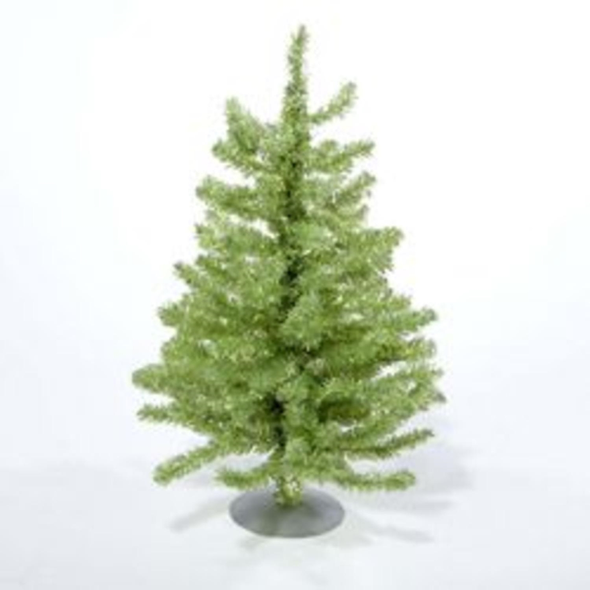Kurt Adler 7649574 18 In. Sparkling Kiwi Green & Silver Retro Tinsel Table Top Christmas Tree - Unlit