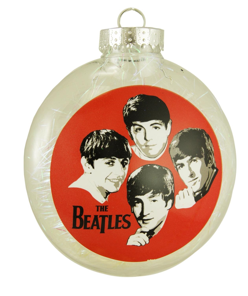 Kurt Adler 31084309 4 In. The Beatles Tinsel Filled Shatterproof Christmas Disk Ornament