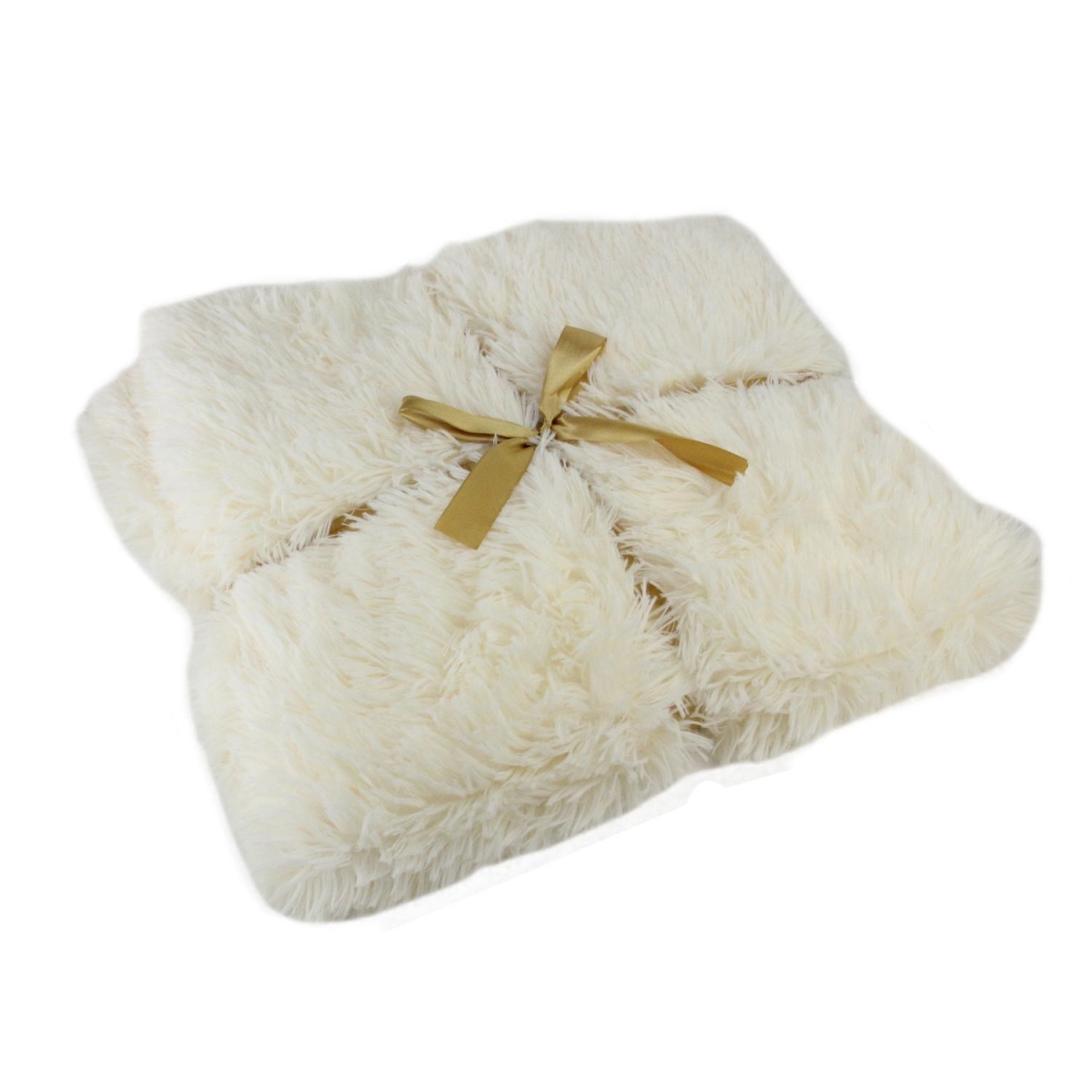 32607827 55 X 63 In. Gilded Christmas Cream Plush Decorative Throw Blanket, White