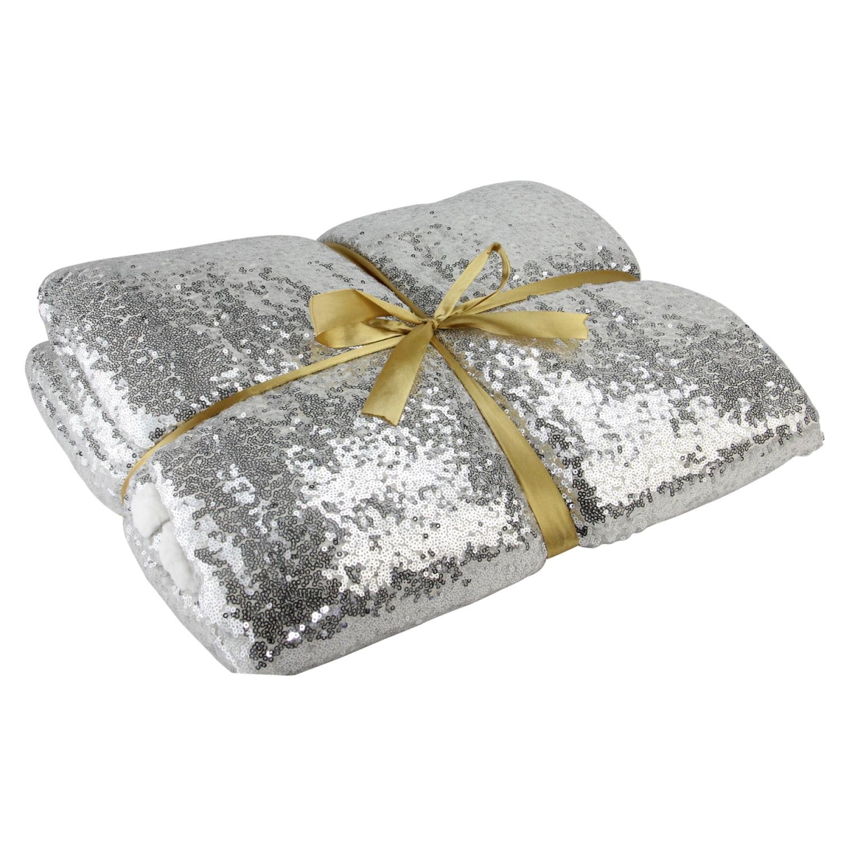 32607831 49 X 67 In. Winters Beauty Sequined Decorative Throw Blanket, Shimmering Silver
