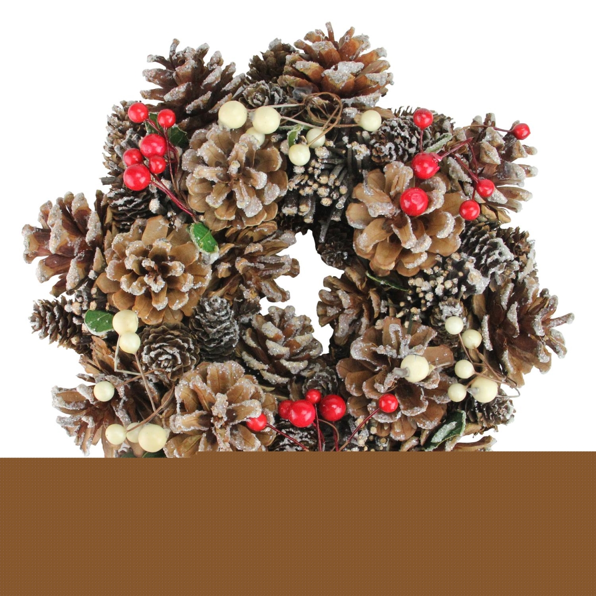 32620373 10.25 In. Pine Cones And Berries X-mas Wreath