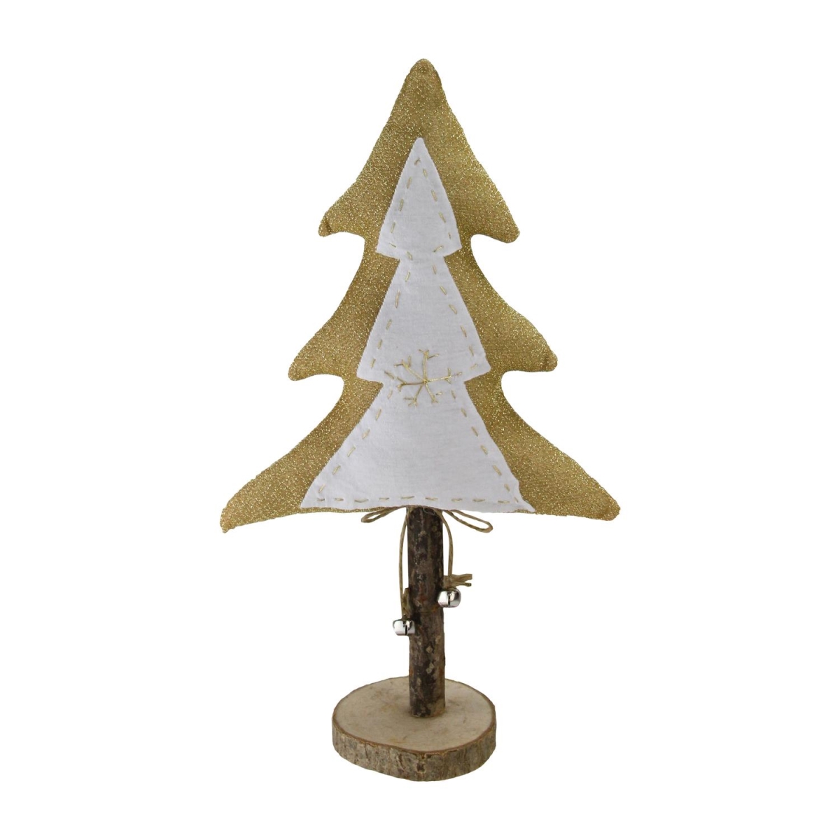 32620396 Fabric & Wooden Decorative X-mas Tree With Bells