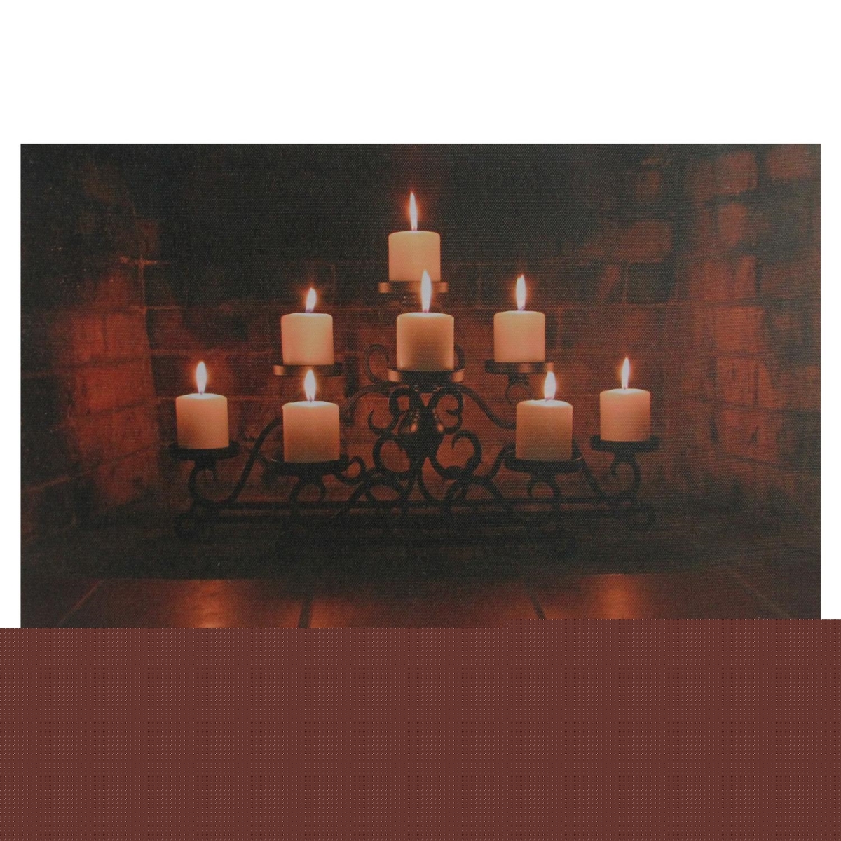 32621261 Flickering Candles In A Fireplace Canvas Wall Art