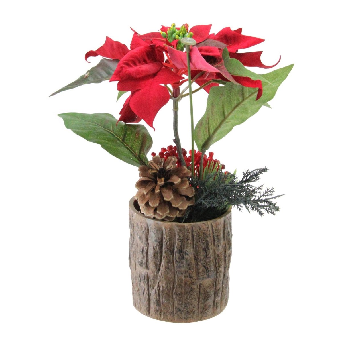 32626953 10 In. Artificial Poinsettia Decorative Potted Plant