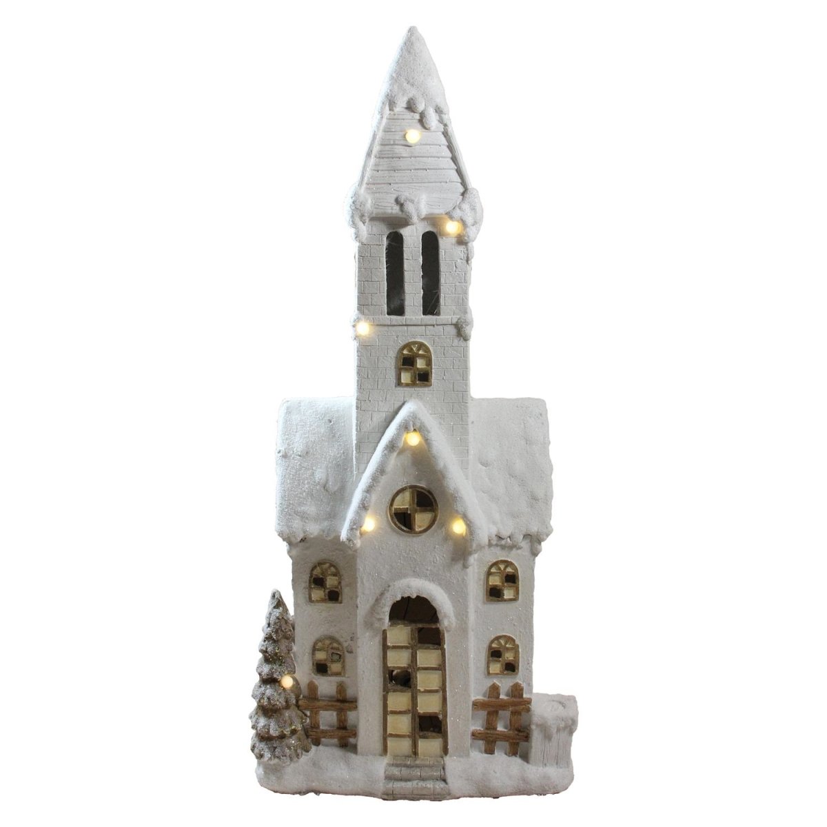 32625041 48.5 In. Musical Snowy Church Christmas Decoration