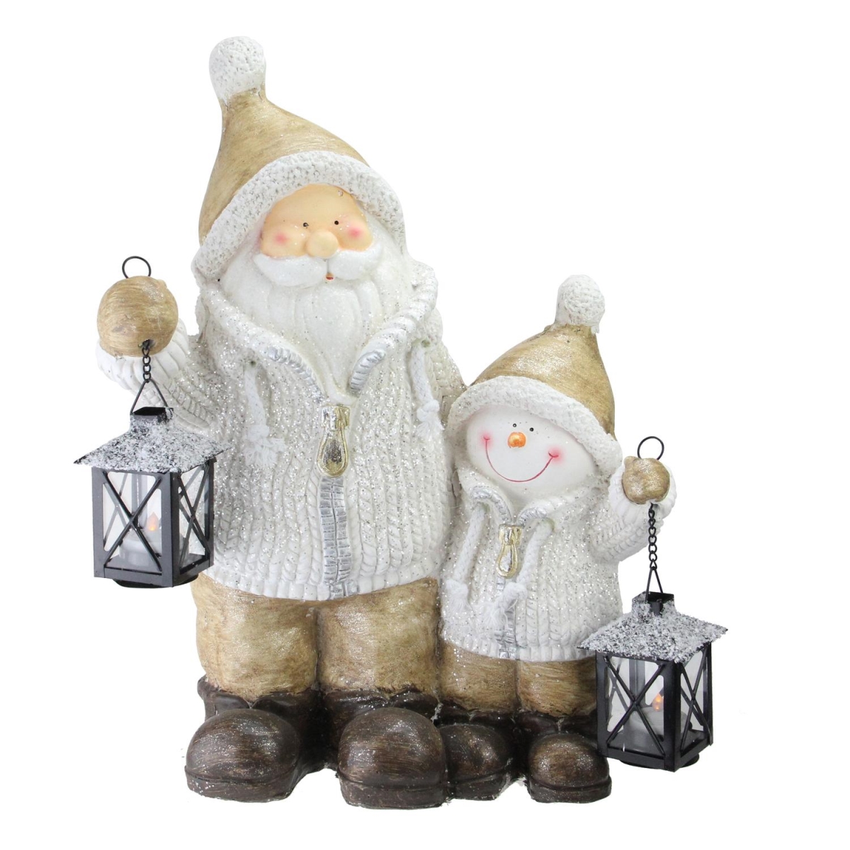 32625044 18 In. Santa And Snowman Christmas Decoration