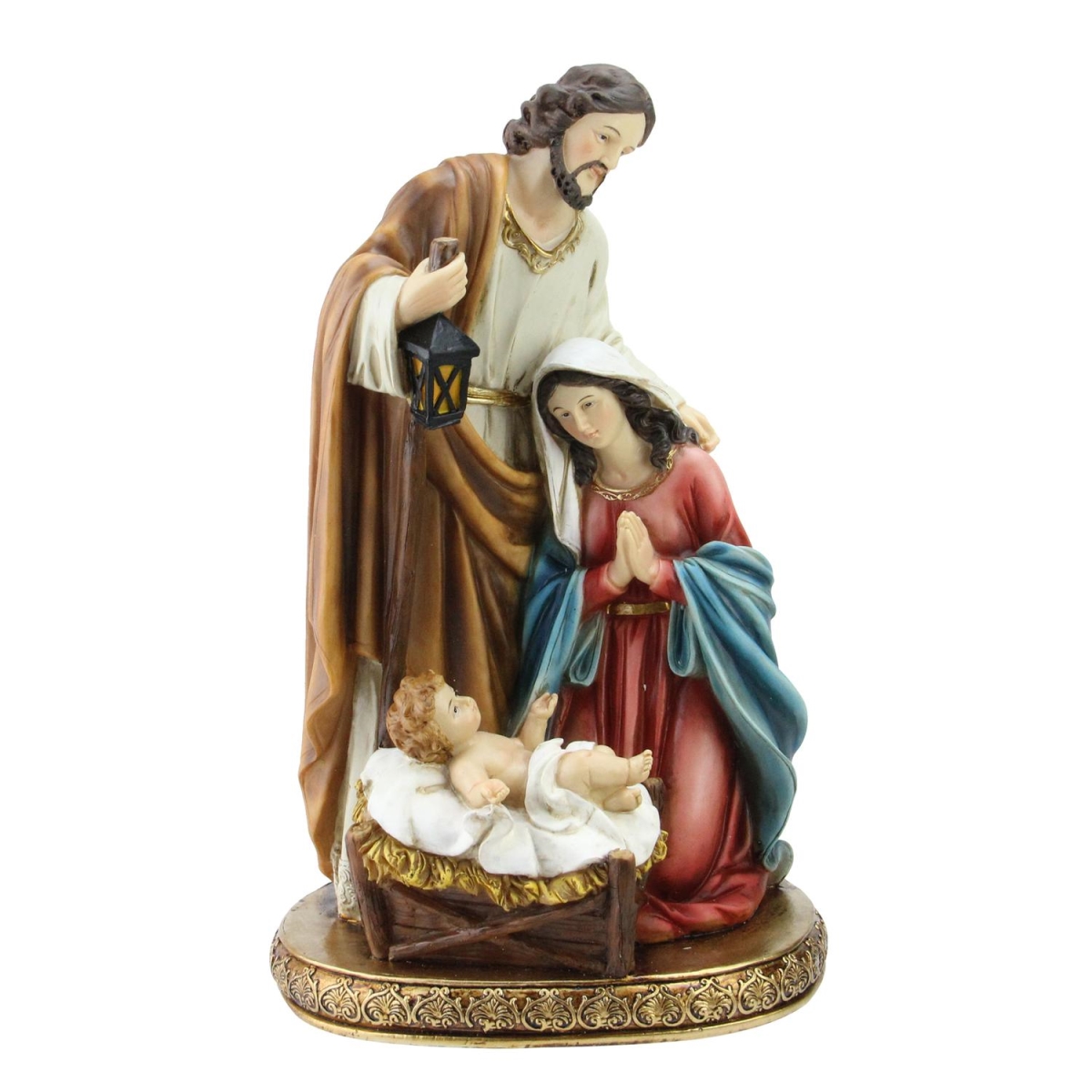 Northlight 32625064 11.5 in. Holy Family Christmas Nativity Figure on a Colored Base