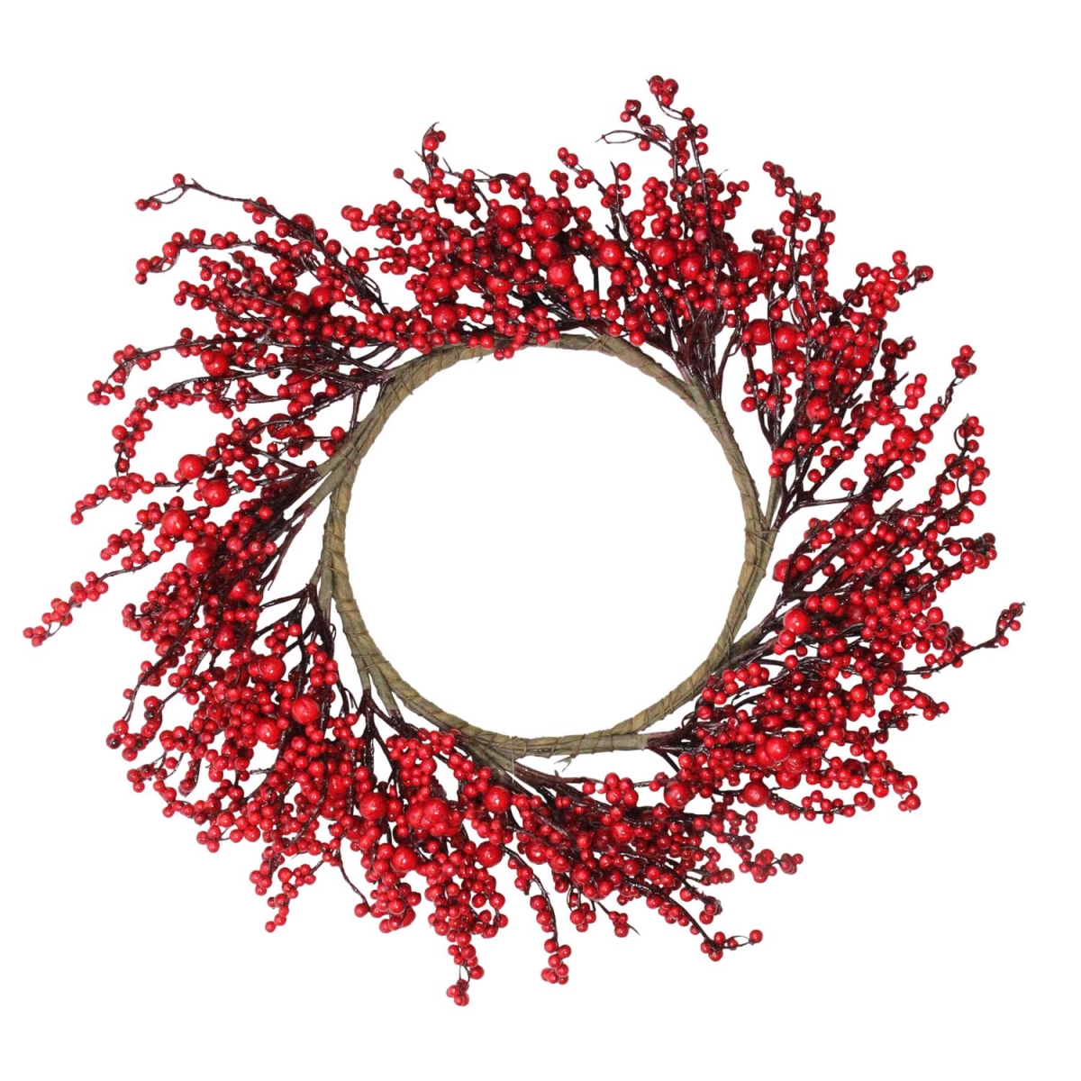 32635085 22 In. Festive Red Berries Artificial Christmas Wreath - Unlit