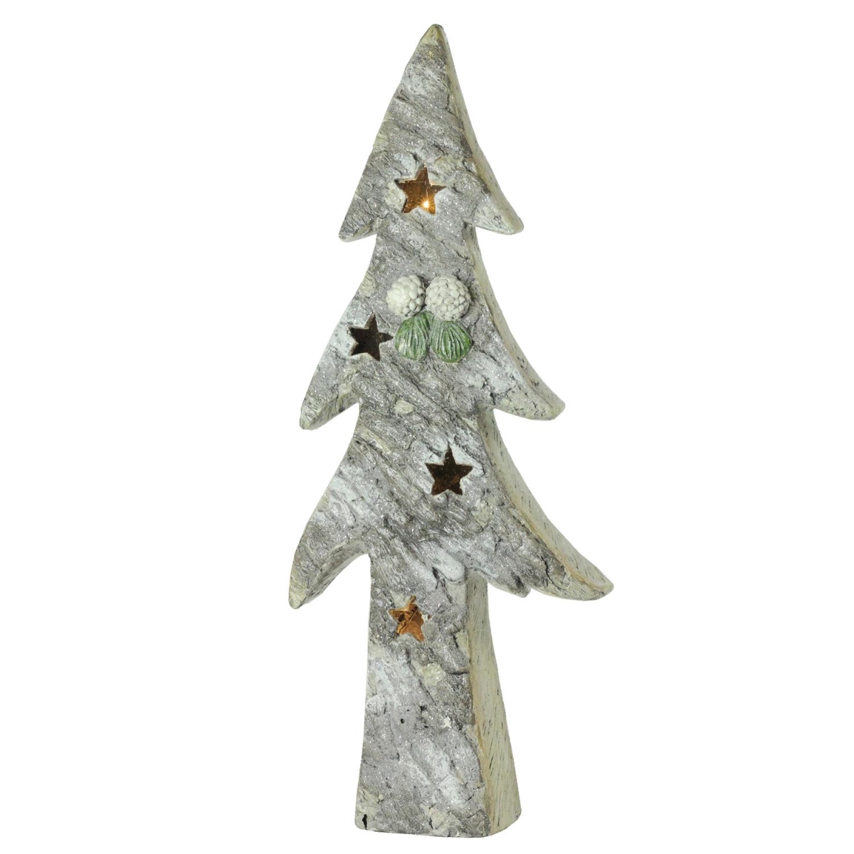 32633441 30 In. Led Lighted Battery Operated Rustic Glittered Christmas Tree Table Top Decoration