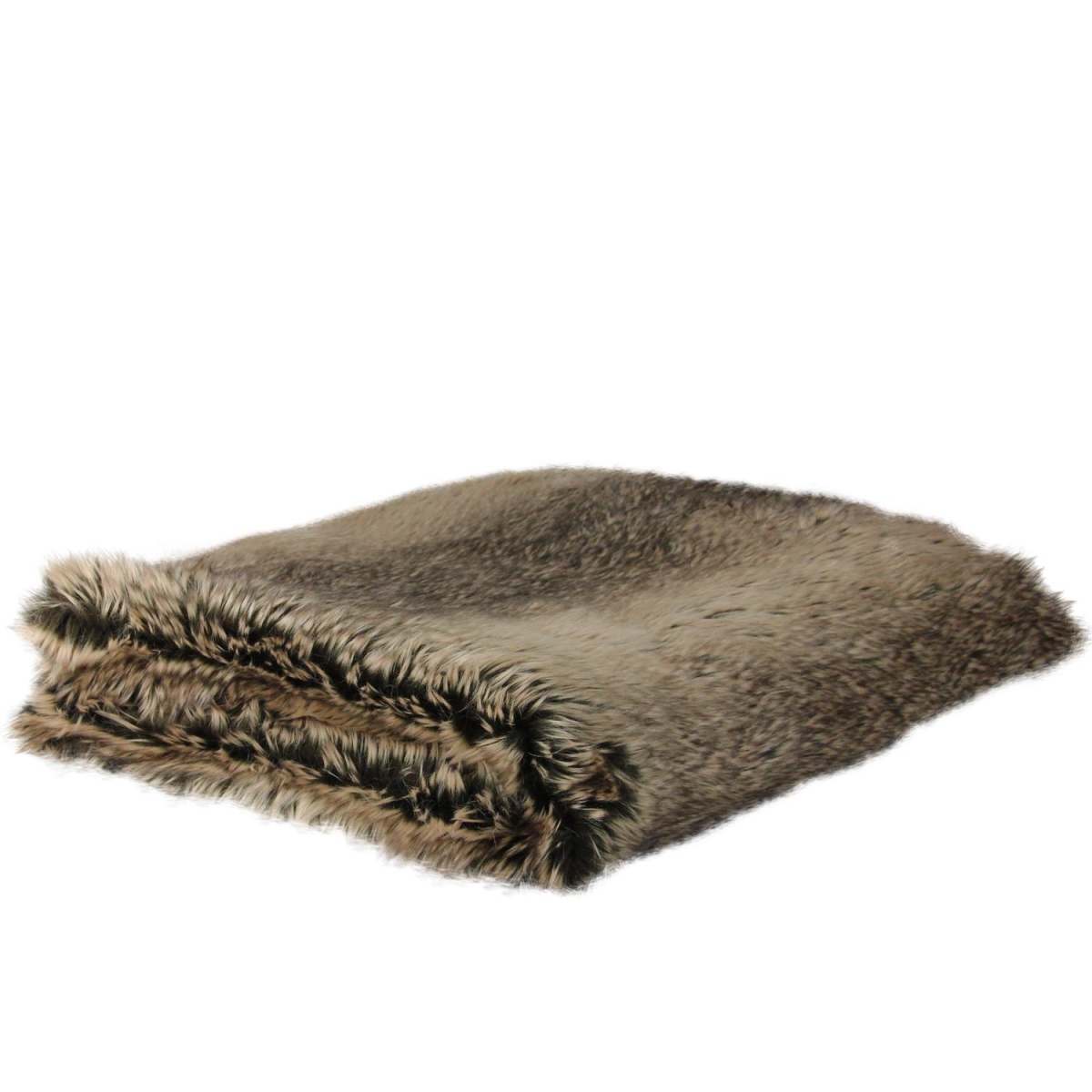 32667178 50 X 60 In. Brown Faux Fur Super Plush Throw Blanket