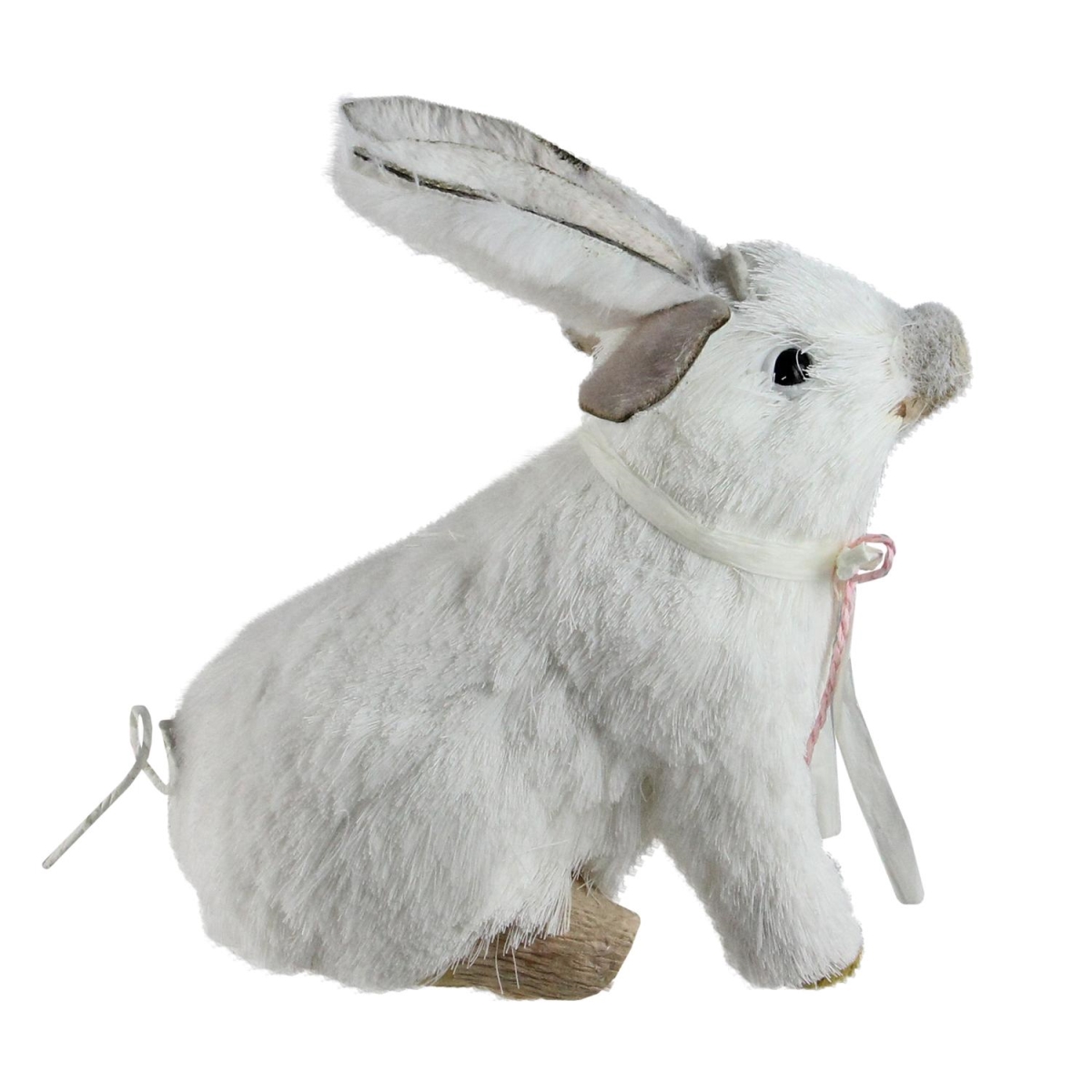 32734089 7 In. Easter White Playful Piglet With Silly Bunny Rabbit Ears Spring Figure