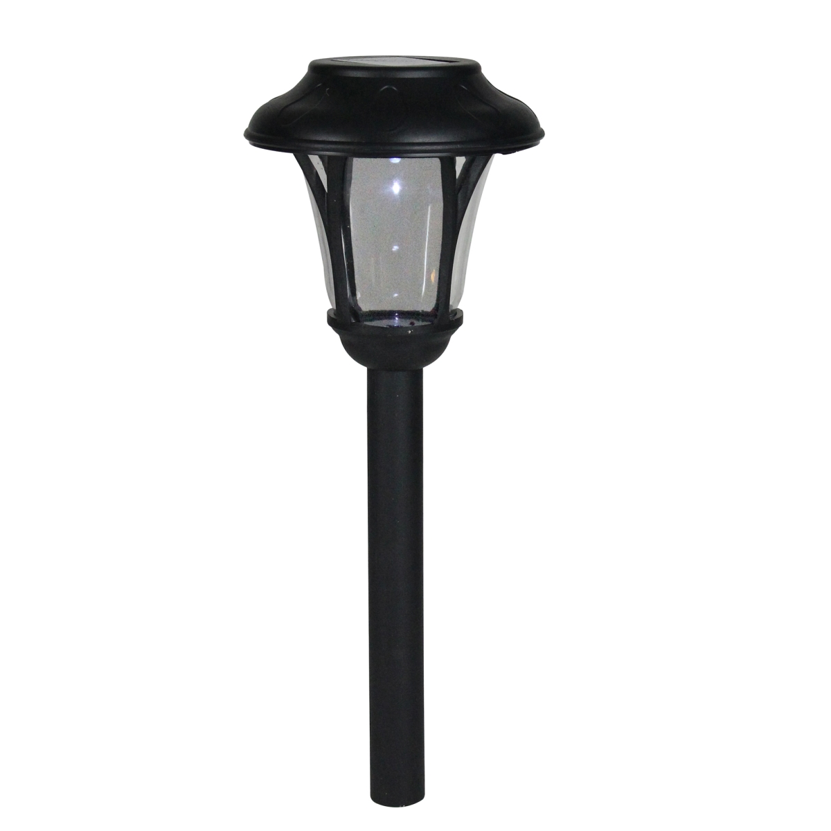 32816011 12 In. Black Lantern Solar Light With White Led Light & Lawn Stake