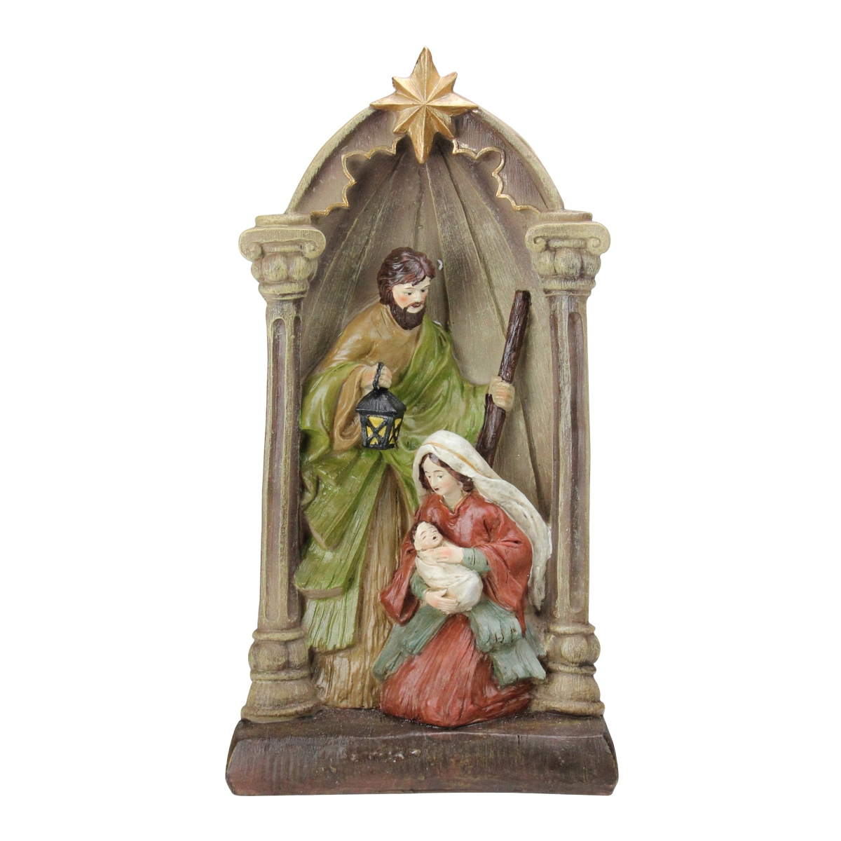 32915474 14.5 In. Holy Family & Angel Figures Christmas Nativity Statue Decor