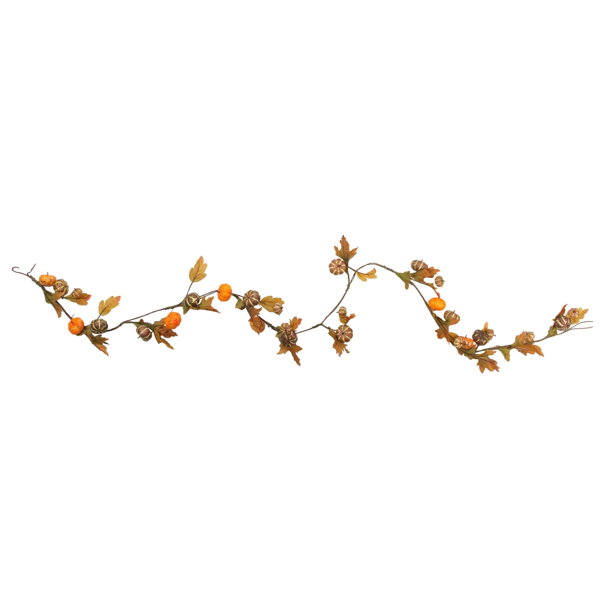 32915350 4.75 Ft. Autumn Pumpkin & Fall Leaves Thanksgiving Garland