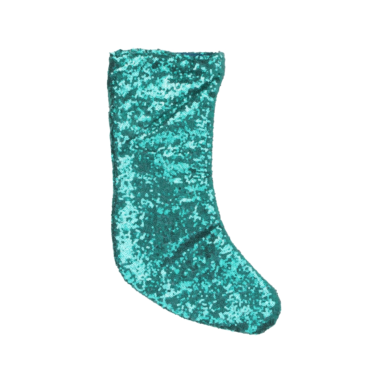 32913570 17.5 In. Green Shiny Sequins Hanging Christmas Stocking