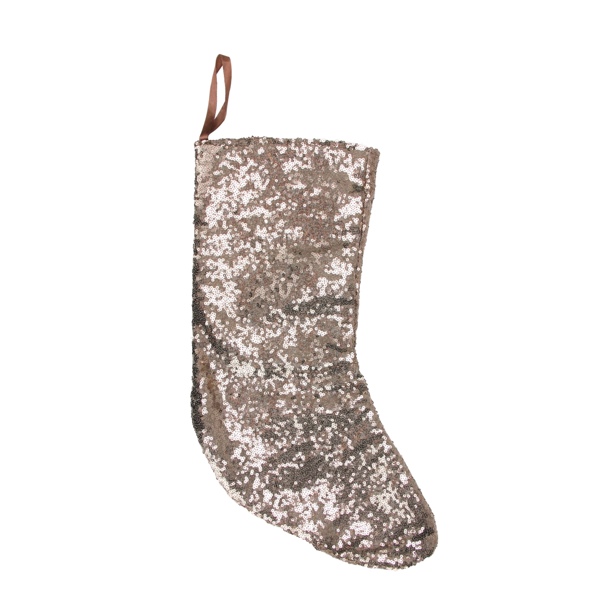 32913571 17.5 In. Bronze Paillette Sequins Hanging Christmas Stocking